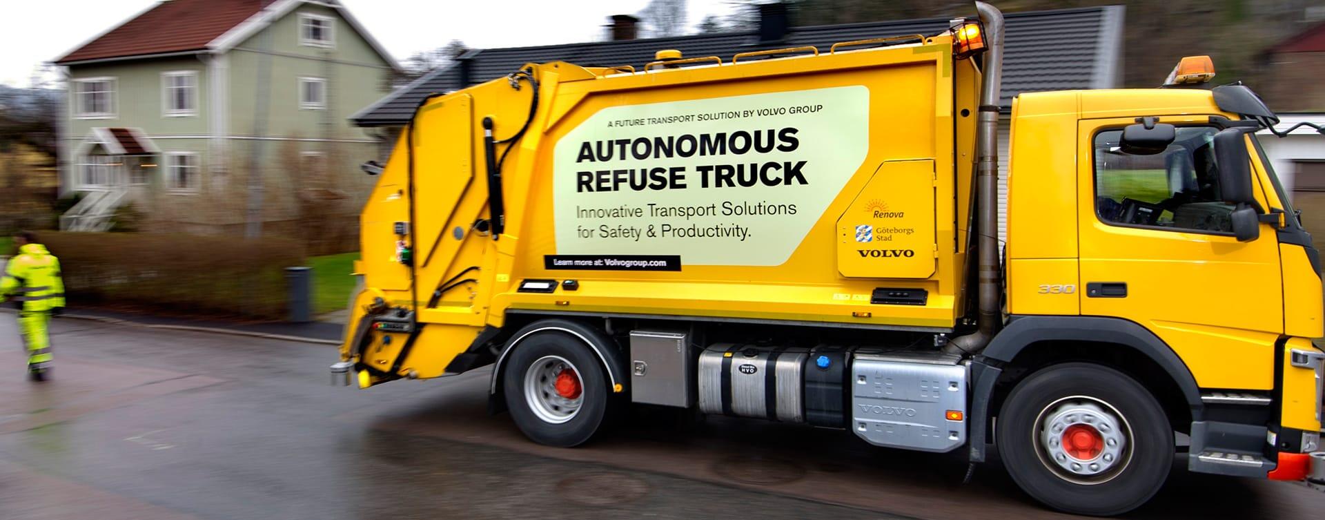 Veiligheid staat voorop bij test met zelfrijdende vuilniswagen door Volvo Trucks en Renova